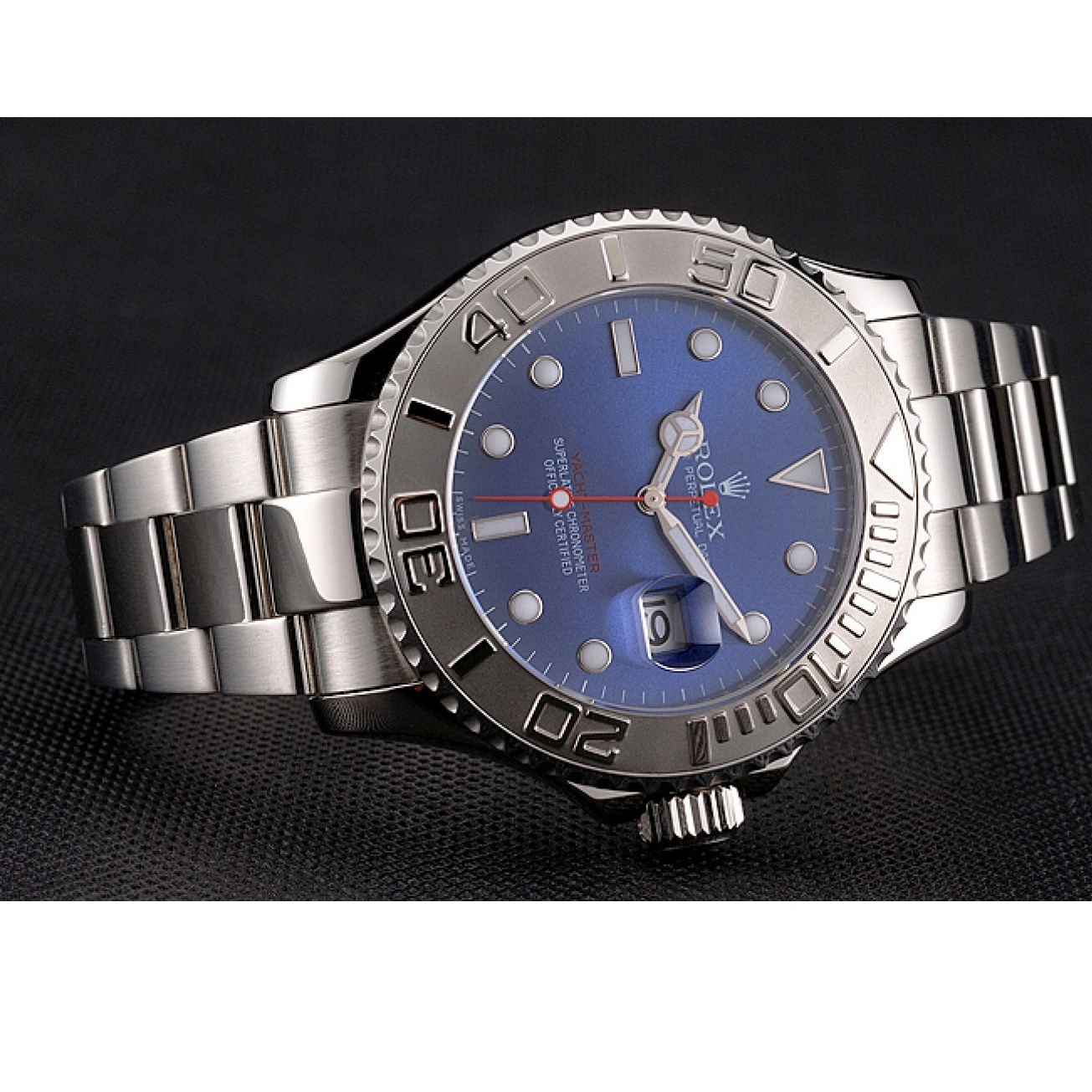 Aaa replica watch Dial Yacht-Master Stainless Rolex Blue Case Bracelet And Steel 0730